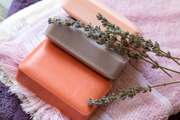 istock Dried lavender flowers and lavender soap 1805842066
