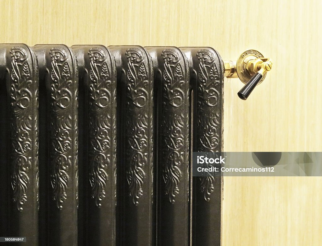 Classical heating radiator Classical heating radiator inn black color Black Color Stock Photo