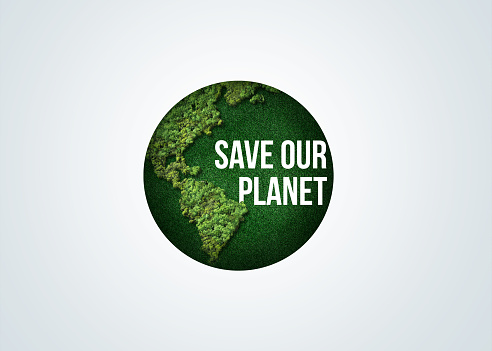 Save our Planet- World Environment day concept 3d design. Happy Environment day, 05 June. World map with Environment day text 3d background illustration.