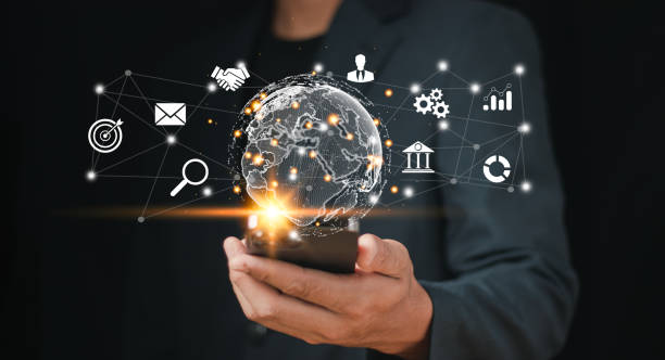 istock Businessman using mobile smart phone. Business global internet connection application technology and digital marketing, Financial and banking, Digital link tech, big data. 1805872591