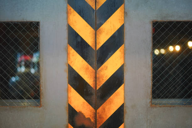 istock Yellow-Black striped caution sign. 1805899820
