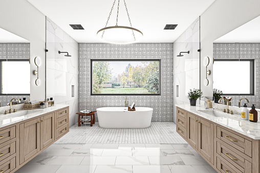 Elegant Big Master Bathroom