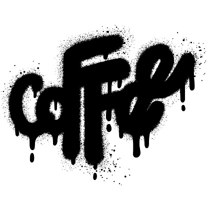 graffiti coffee word sprayed in black over white.Vector illustration.
