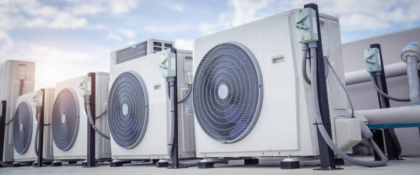 istock Air conditioning outdoor unit compressor install outside the building. 1805953811