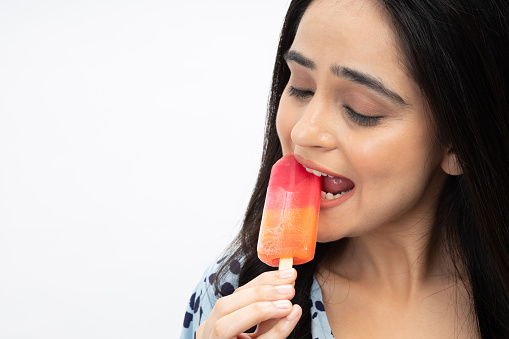 woman eating ice cream