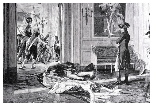 The insurrection of 10 August 1792 was a defining event of the French Revolution, when armed revolutionaries in Paris, increasingly in conflict with the French monarchy, stormed the Tuileries Palace. The conflict led France to abolish the monarchy and establish a republic.
Original edition from my own archives
Source : Ilustracion Artistica 1892
after Realier Dumas