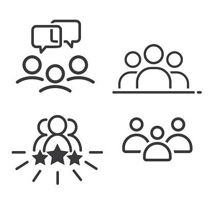 Speaking people icon in trendy flat style design. Vector graphic illustration.
