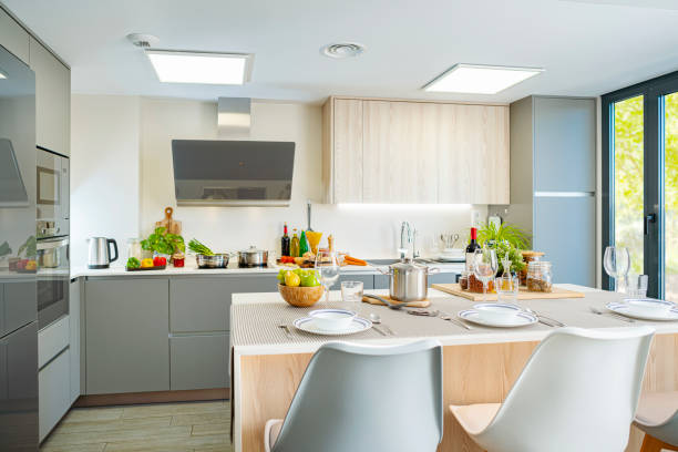 istock Modern kitchen ready for cooking and eating in 1806028347