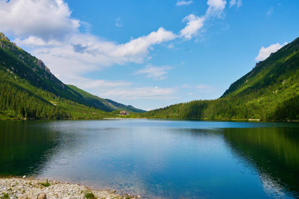 istock Mountains range near lake at summer day 1806028665
