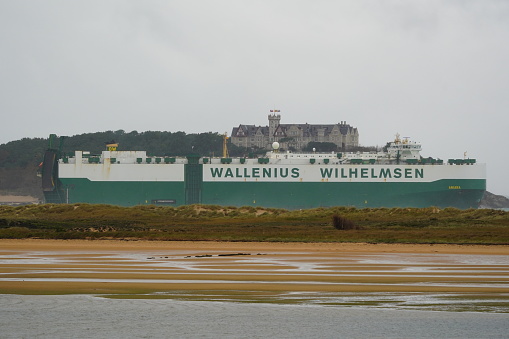Wallenius Wilhemsen ro-ro cargo vessel sailing Santander bay