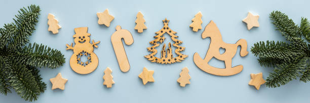 istock Christmas toys and spruce branches 1806069598