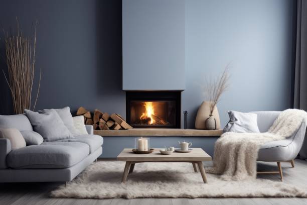 istock a beautiful fireplace and sofa in the living room 1806109417