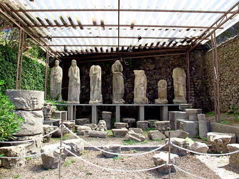 Pompeii, Italy - 22 Jul 2011: Ancient Roman ruins in Pompeii, Italy