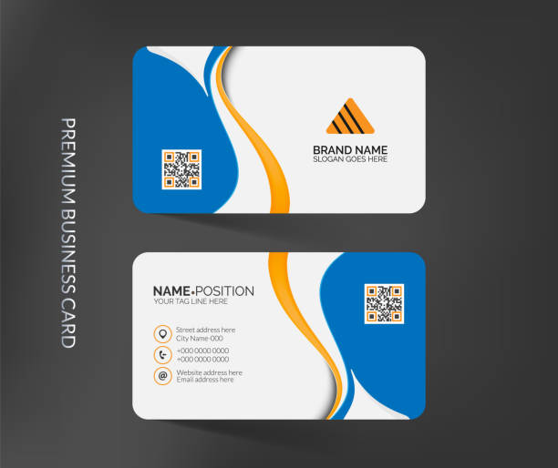 istock Modern corporate elegant business card template design with background and mockup 1806145331