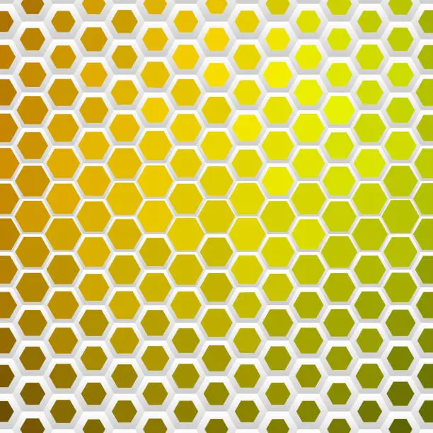 Vector illustration of Gradient hexagon pattern fading by size