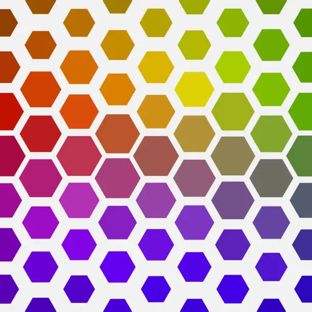 Vector illustration of Colorful hexagonal pattern gradient.