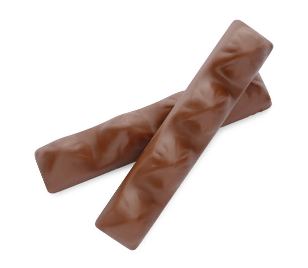istock Sweet tasty chocolate bars on white background, top view 1806154259