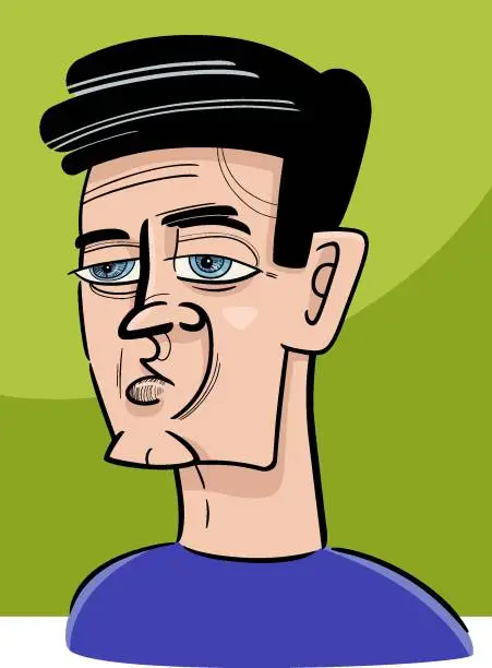 Vector illustration of man ortrait caricature cartoon drawing illustration