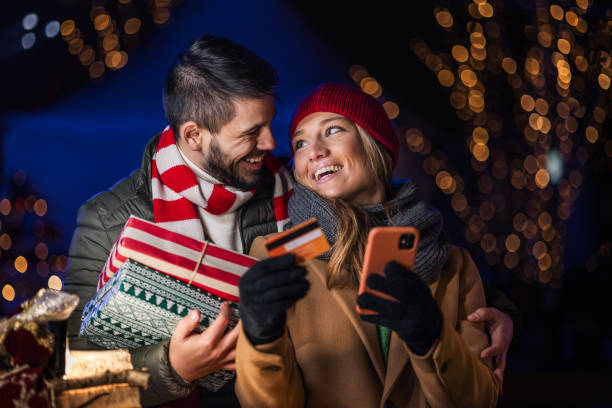 istock Christmas spirit. Online shopping 1806165755