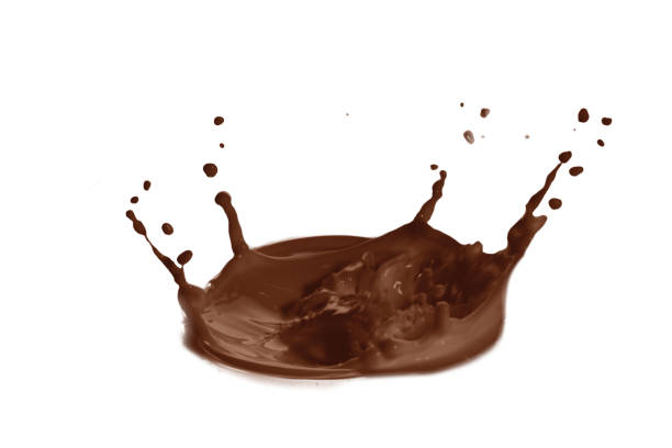 istock Chocolate color liquid splashing on white background 1806166298
