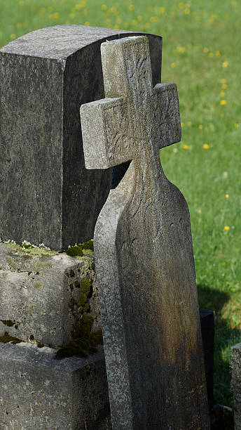 istock Old tombstones, Gothic cross 180617063