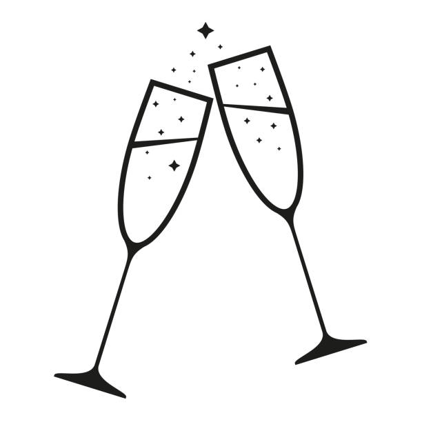 Champagne glass icon. Celebratory toast Champagne glass icon. Celebratory toast celebratory-toast stock illustrations