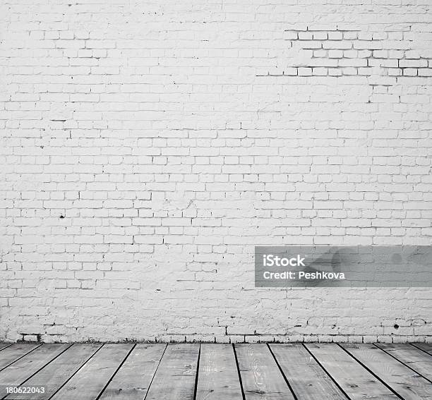 White Brick Room Stock Photo - Download Image Now - Abstract, Backgrounds, Brick