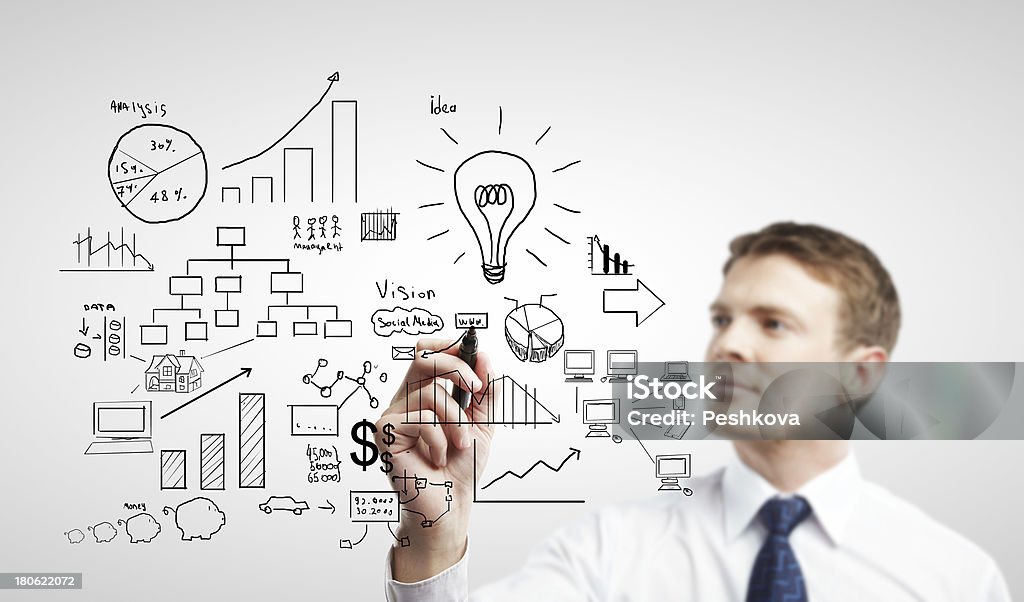 plan strategy success businessman drawing plan strategy success Adult Stock Photo