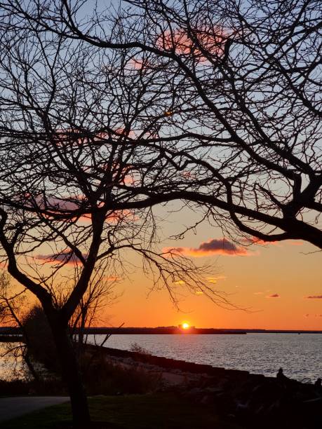 istock Orange and blue sky at sunset 1806237324