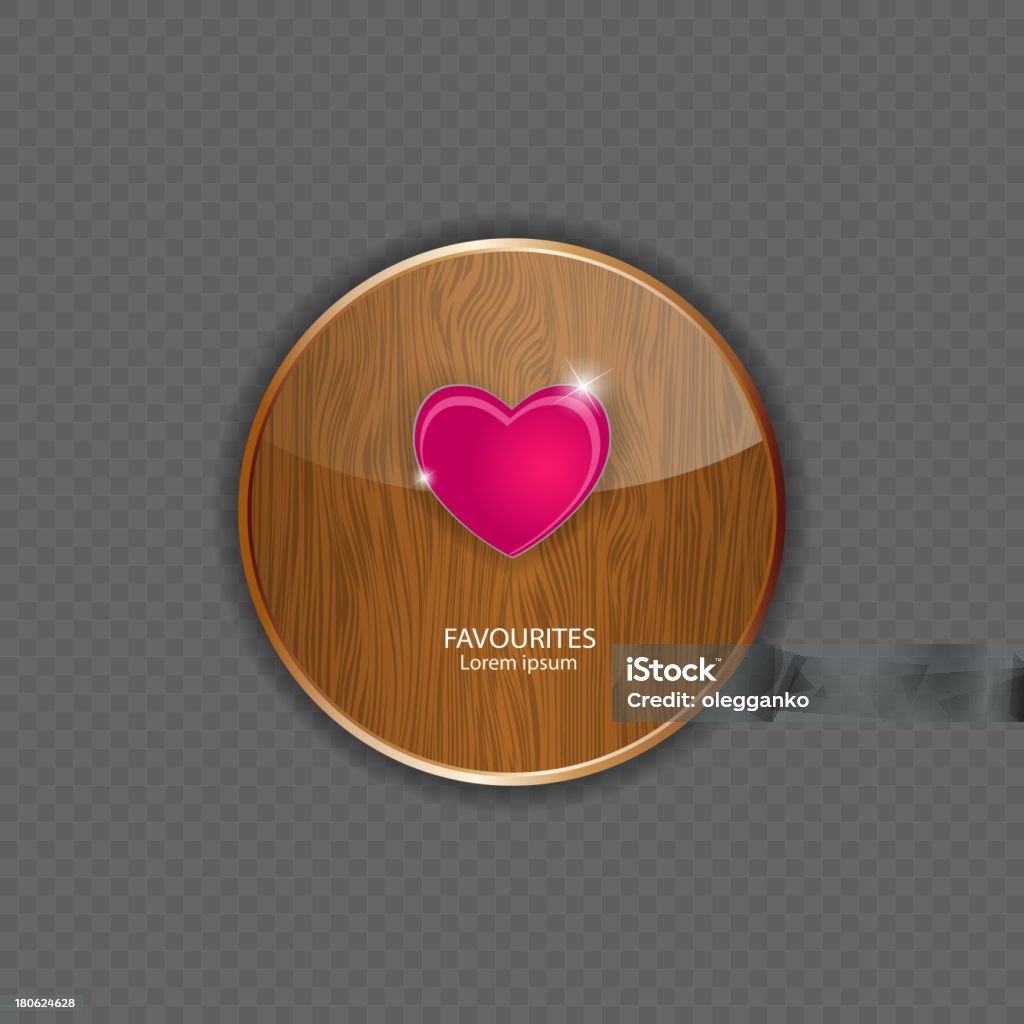 Coração de madeira Ilustração de ícones de aplicativo - Vetor de Aplicação móvel royalty-free
