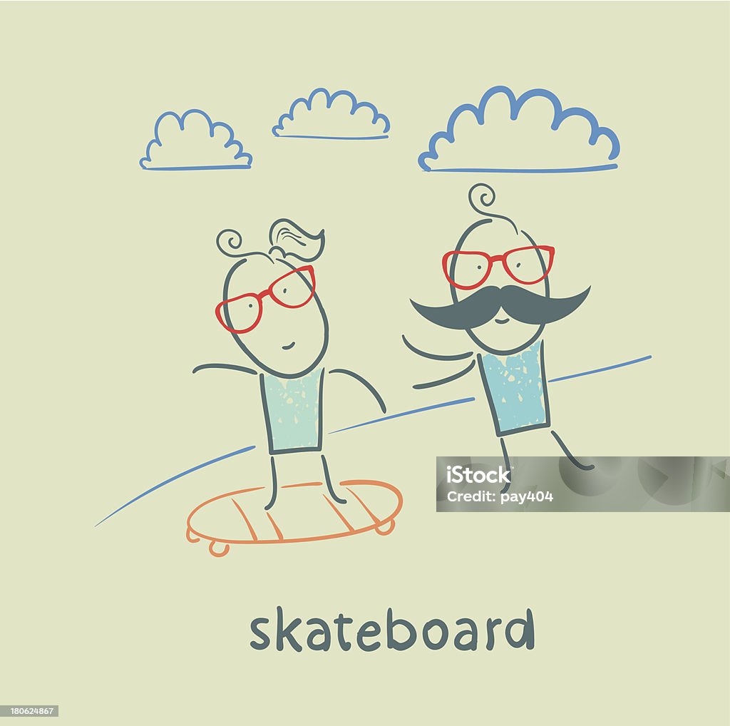 Skate-board - clipart vectoriel de Adulte libre de droits