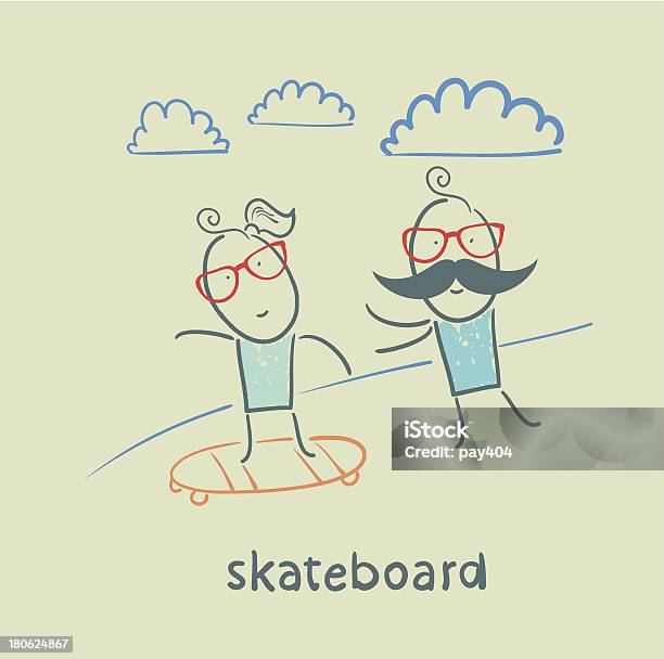 Skateboard Vecteurs libres de droits et plus d'images vectorielles de Adulte - Adulte, De petite taille, Enfance