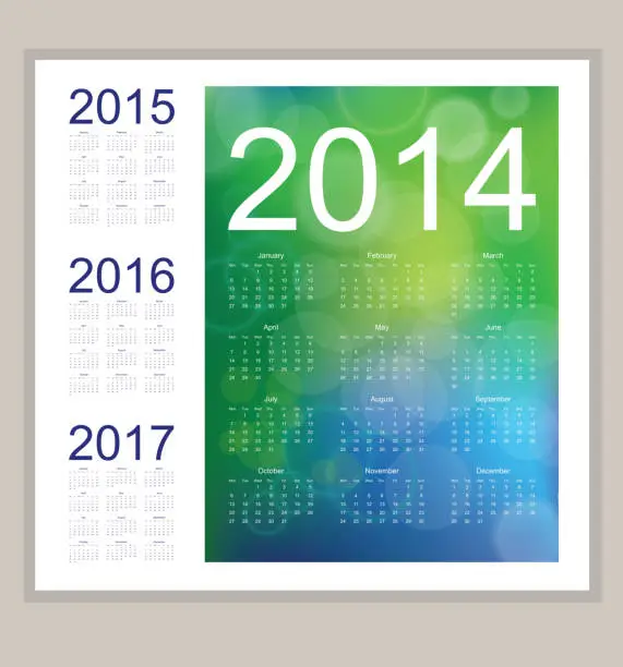 Vector illustration of calendar 2014