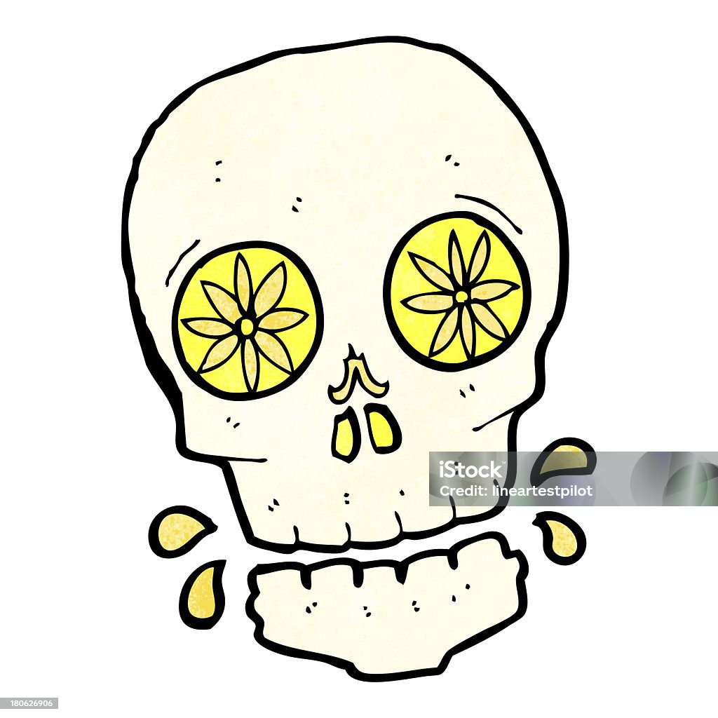 Mexicana azúcar cráneo de historieta - Ilustración de stock de Clip Art libre de derechos