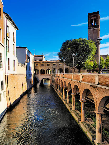 Canal in Mantua, Italy stock photo