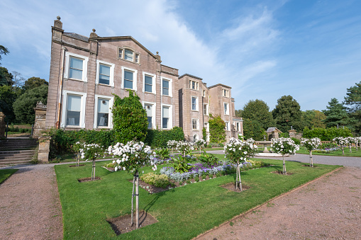 Taunton.Somerset.September 9th 2023.The South Terrace is in bloom at  Hestercombe House and Gardens in Somerset