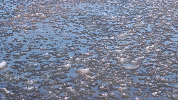 sea waves, ice slush abstract natural background