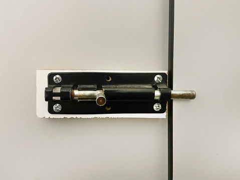 Door lock. Closed sliding door lock