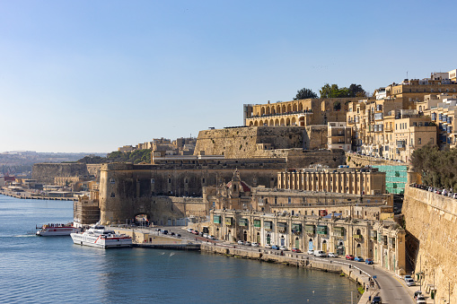beautiful valletta city scenery in malta island.