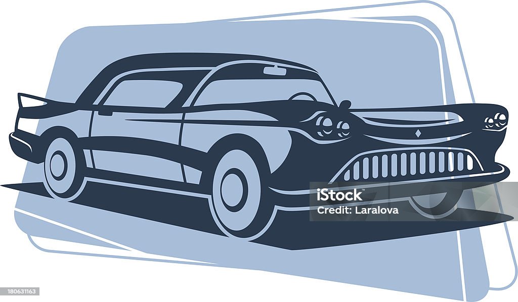 Retro car silueta - arte vectorial de Anticuado libre de derechos