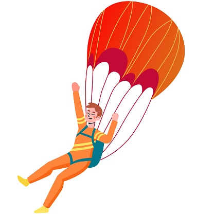 Man parasailing vector icon isolated on white background