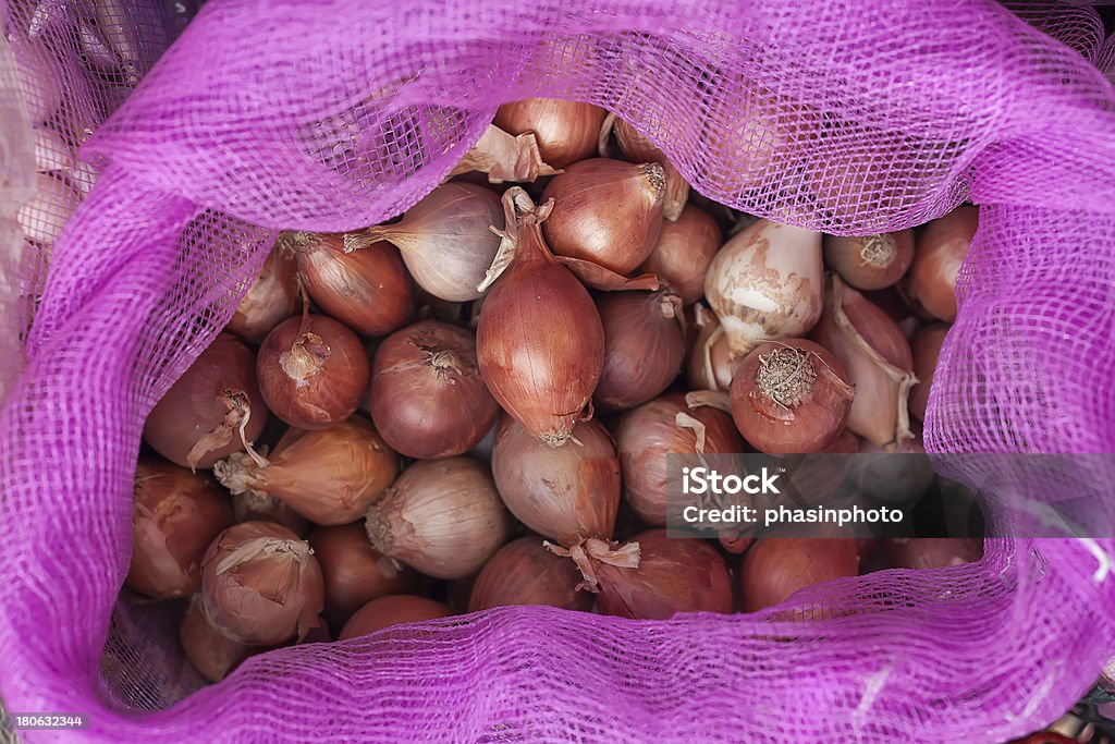 Cebola em Saco de rede - Royalty-free Agricultura Foto de stock