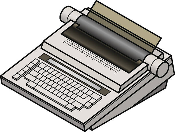 ilustrações, clipart, desenhos animados e ícones de retro de máquina de escrever - platen