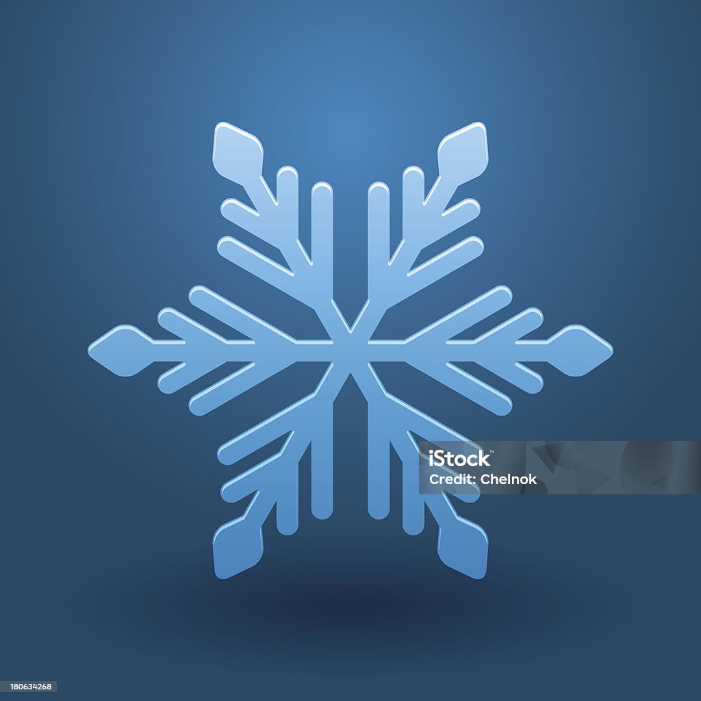 Vector snowflake. Vector illustration with snowflake and shadow on blue background. Abstract stock vector