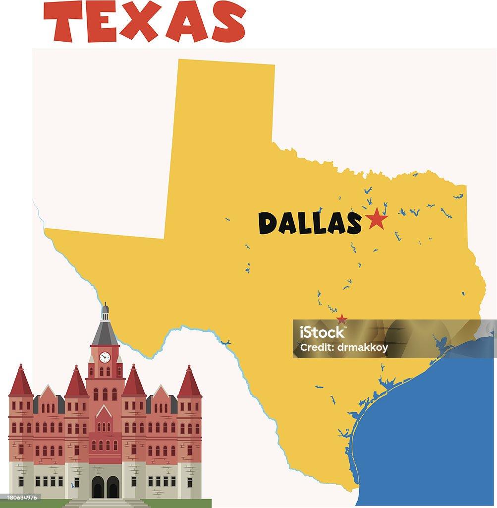 Texas a Dallas - arte vettoriale royalty-free di Amarillo
