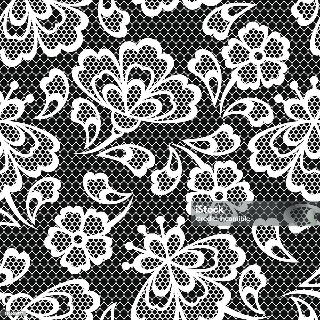 Vieux Modèle sans couture dentelle à motif fleurs.  Vecteur de texture. - clipart vectoriel de Blanc libre de droits