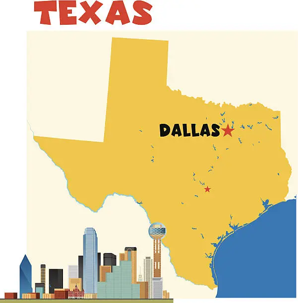 Vector illustration of Texas-Dallas