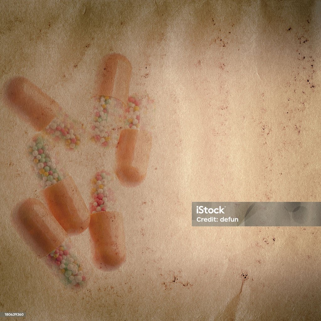 의료 약품 태블릿 늙음 그런지 종이 애니메이션 - 로열티 프리 0명 스톡 사진