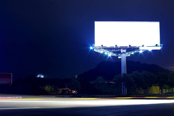 Night billboards stock photo