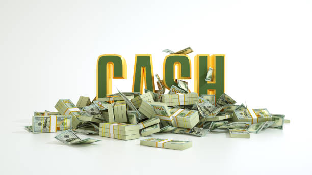 istock US dollar notes spread around 3D cash text. text surrounded with pile of bank notes.3d rendering 1806423809